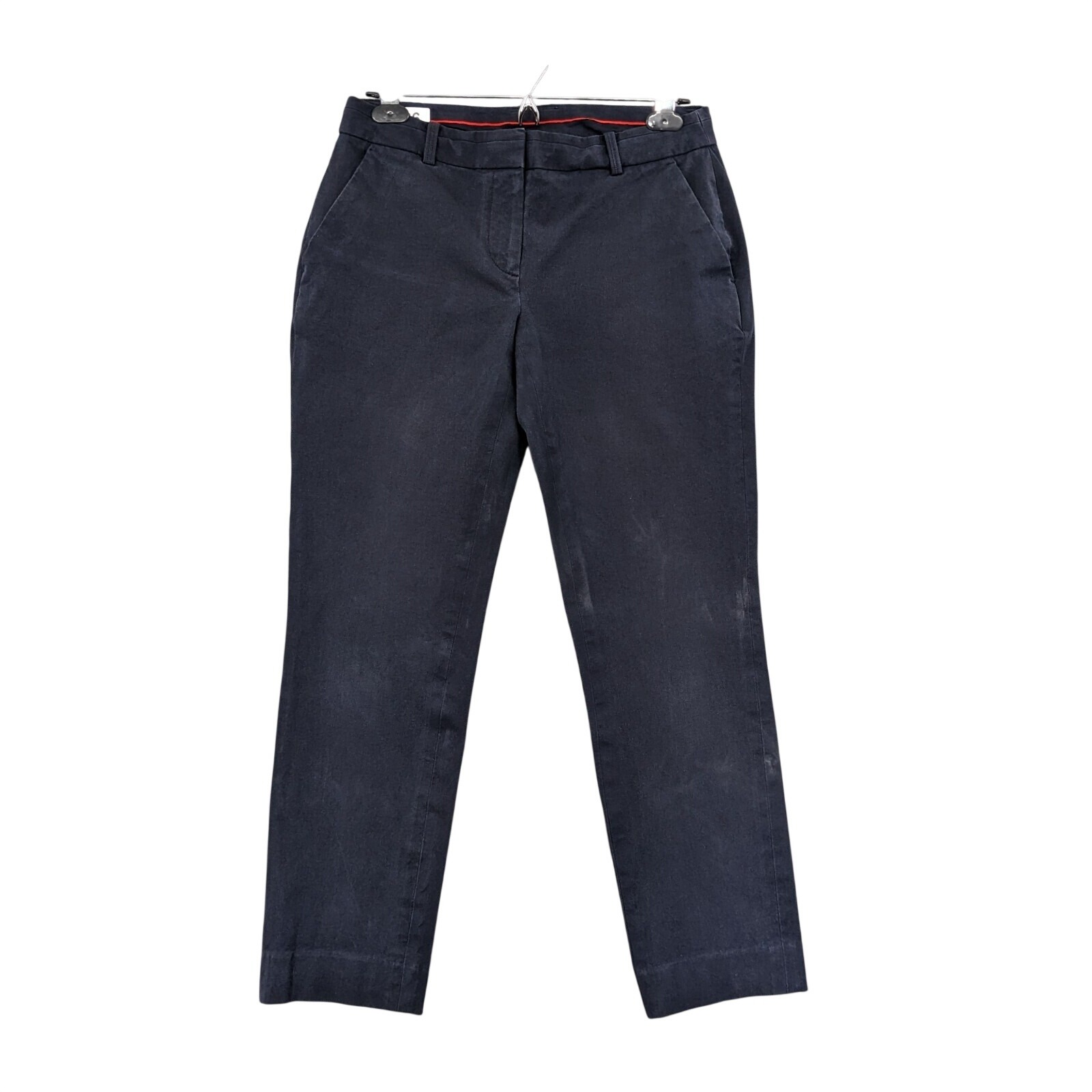 Brooks Brothers Red Fleece Trousers Womens 4 Navy Blue Good Stretch Chinos Ankle